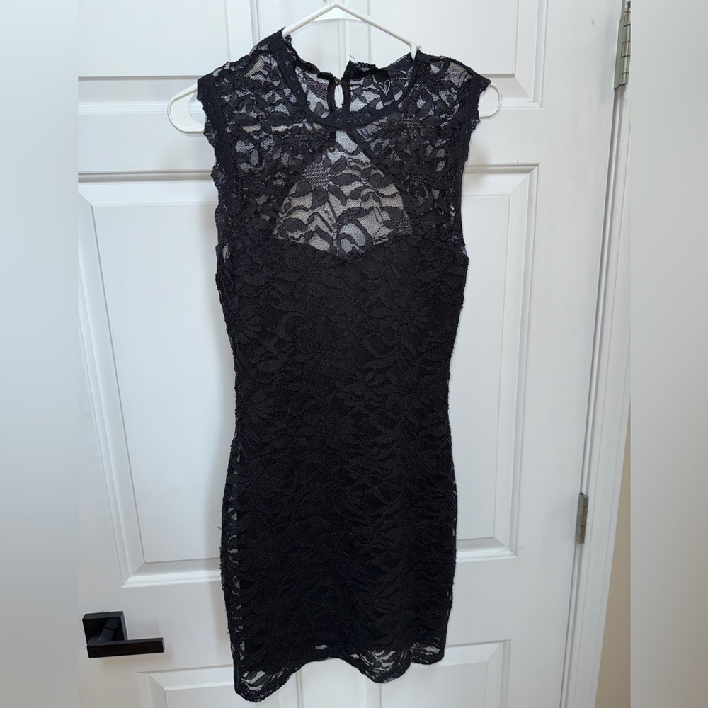 Windsor Black Lace Mini Dress